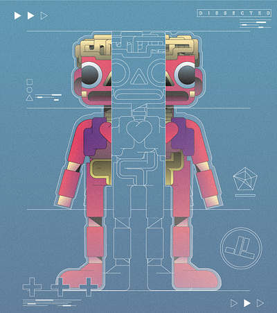 Dissected character flat gradient illustration illustrator minimal simple