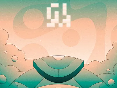 Only Pixels abstract character flat gradient illustration illustrator minimal simple