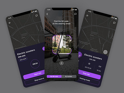 IOS App for rent Scooters & Bike app design mobile app mobile app design ui ux