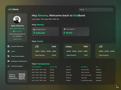 Dot Bank - Neo Banking Web Interface Concept bank bank app bank card creditcard glass effect glassmorphism neo bank online bank online banking website