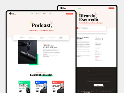 Podcast Platform - TheCookies™ UI page audio branding custom edtech illustration logo design minimalist platform play player podcast podcasting podcasts podcasts in india typography ui ui design ux design vector symbol icon mark website