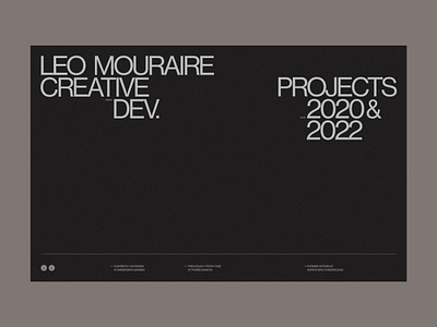 Léo Mouraire — Portfolio 3d animation branding clean dark design developer editorial folio interface leo minimal motino portfolio ui webgl