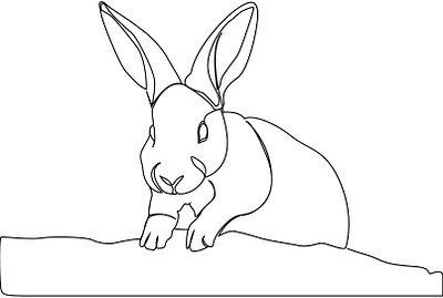 Rabbit one line art branding design illustration line art logo one line art poster typography ui ux vector