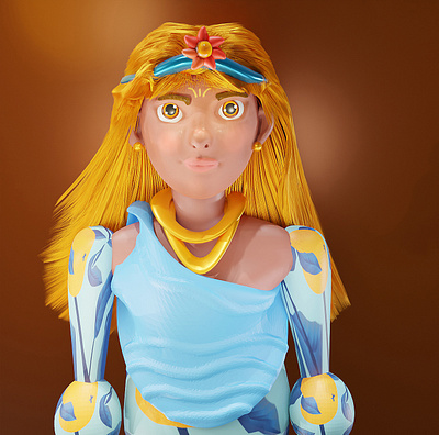 Golden Girl 3d 3d art 3d artist 3d modeling character characterdesign characters gold