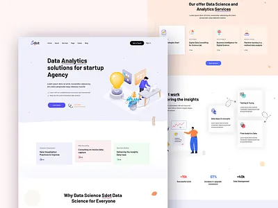 Creative Data Science Website Design agency corporate creative creative agency data science data science services illustration ui ux website website design