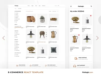 ECOMMERCE REACT TEMPLATE admin template dashboard design e commerce e commerce app e commerce design e commerce shop interface react readytouse template trend trendy trendy design ui ux web