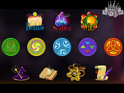 Set of slot symbols for the slot game "Fortune Teller" casino casino art casino design design digital art gambling game art game design game designer graphic design icons design slot art slot design slot game slot icons slot symbols symbol design symbols symbols art symbols design