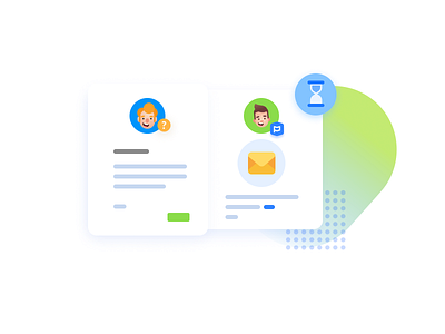 Support Illustrations blob customers envelope graphic hourglass man people people illustration person support woman