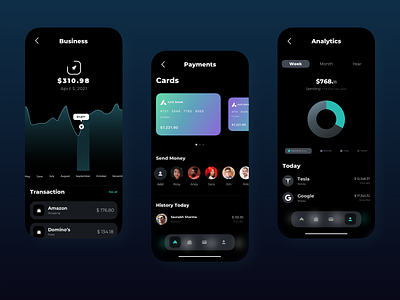 Financial App Designs android app design android app development design designing futuristic design graphic design illustration ios app development ui ui design uiux