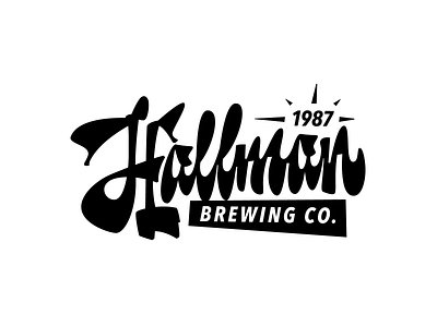 Hallman logo beer brew brewing calligraphy customtype lettering logo logotype typemate typography