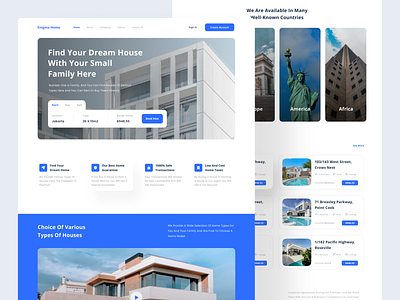 Enigma Home - Real Estate Landing Page clean design home landing page property real estate realestate rent typography ui ui design web design website