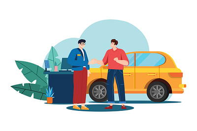 Car Dealership Illustration Concept agent