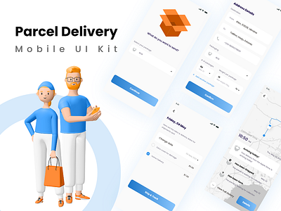 Parcel/Courier Delivery App Design courier map mobile mobile app design mobile design mobile ui mobile ux mobile ux design package packaging parcel uiux uiuxdesign