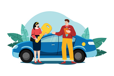 Car Dealership Illustration Concept agent