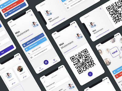 Style exploration for a (yet) unbranded vCard app contact mobile app mobile ui vcard