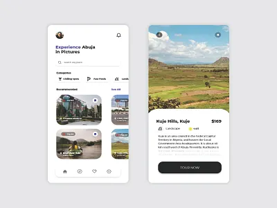 abuja archive tour guide app design flat minimal ui ux web website