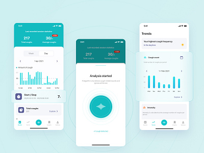 CoughTracker App app cough mobile tracker tracker app ui ux ux ui uxdesign