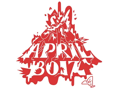 April Boiz 2021 birthday new york spring type typography volcano