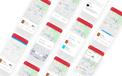 Doublemap Redesign app branding bus concept design minimal mobile red travel ui ux