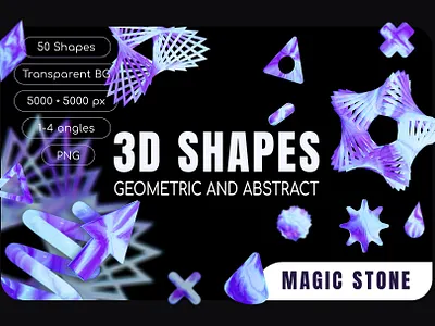 Magic stone geometric 3D shapes collection - FREE in Figma 3d abstarct aesthetic background branding collection creativemarket design geometric graphic design icon illustration modern pattern png shape template ui wallpaper website