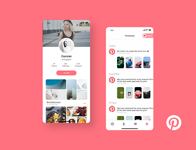 Pinterest Mobile App UI Redesign app design mobile app ui monile app ui design pinterest app ui design pinterest mobile app design pinterest mobile app screens pinterest mobile app ui design ui ui design user interface design