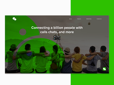 WeChat Landing page redesign green websites landing page landing page design minimal designs minimalist mobile app landing page modern designs redesign redesigned social media design ui web page