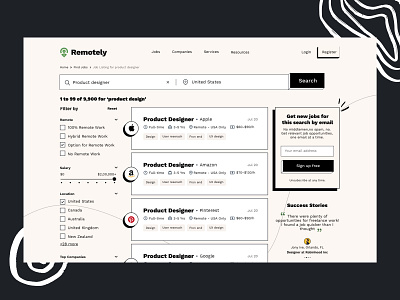 Remotely - Search design inspiration landing page search ui web webdesign website