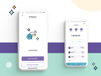 Koingaroo - Mobile app crypto wallet cryptocurrency mobile app mobile design mobile ui productdesign ui ux ui design