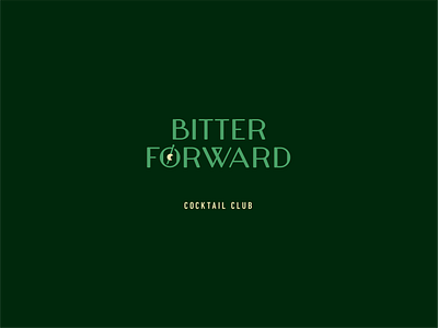 Bitter Forward Branding bitter brand branding cocktail cocktails forward green greens logo skewer