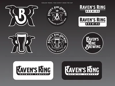 Ravens Ring Brewing - Cut vrsns. alaska anchorage branding brewery identity logo merch ravens screamin yeti