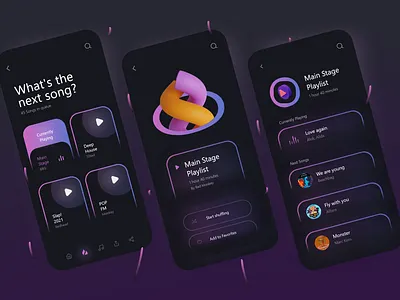 Music App - Mobile Design 2021 2021 design 2021 trend alphadesign clean dark dark app dark mode dark theme dark ui design designs germany julius branding minimal mobile mobile app mobile app design mobile design mobile ui