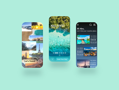 Travel App UI Design app design minimal ui web xd xd design