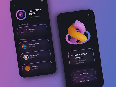 Music App - Mobile Design 2021 2021 design 2021 trend alphadesign clean dark dark app dark ui design designs germany julius branding mobile mobile app mobile app design mobile design mobile ui modern music music player