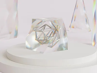 Crystal 3d 3d render abstract blender crystal dispersion glass render