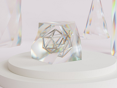 Crystal 3d 3d render abstract blender crystal dispersion glass render