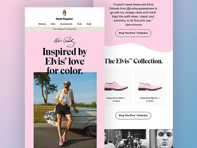 Hush Puppies Elvis Collection Email Marketing bright collaboration colorful digital ecommerce elvis email marketing retail shoe web