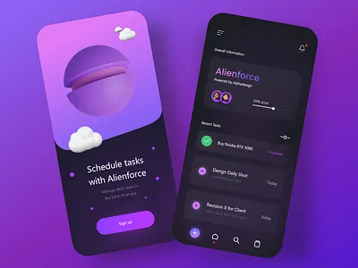 Task Manager App - Mobile Design 2021 2021 design 2021 trend alphadesign clean dark dark app dark mode dark ui design designs germany julius branding minimal mobile mobile app mobile app design mobile design mobile ui modern