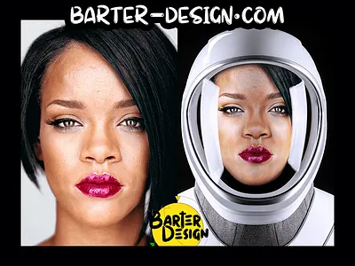 Barter Design SpaceX Astronaut Martin Schoeller Rihanna astronaut barter barter design bartering illustration iss martin scholler nasa rihanna rosinski rémi rémi rosinski spacex troc troc design