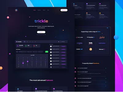 Trickle Landing Page app clean design graphic design illustration minimal ui ux web website