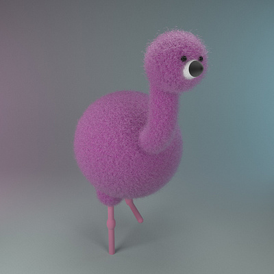 Maddie, the cute flamingo gal 3d modeling animation cartoon cinema4d cute illustration motion design practice