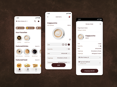 coffee ordering experience adobe xd design ui ux