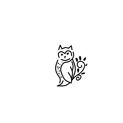 Proyek 91 Owl line lineart logo logo design owl logo