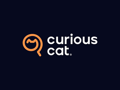 curiouscat®️ animal brand branding cat concept graphic design icon illustration logo logo design logo designs logomark magnifying glass mark modern monogram monoline ui ux vector