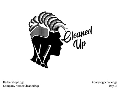 #dailylogochallenge - Day 13 barber barbershop cleaned up comb dailylogochallenge design dribbbleweeklywarmup hair haircut hairstyle logo logo design logo mark male man manly negative space logo pattern scissors simple