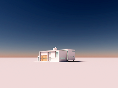 Dawn 3d architecture dawn house illustration magicavoxel minimal render voxel voxelart