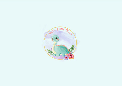 Cute Animals dinosour watercolor logo animal branding cute animal cute illustration design dinosaur feminine feminine design feminine logo illustration logo logodesign watercolor