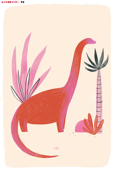 No. 5 Dino children dinosaur illustration texture