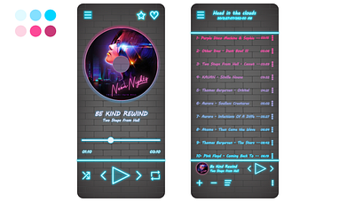 Music app UI art branding design neon neon colors neon light neon lights neon sign ui vector web webdesign