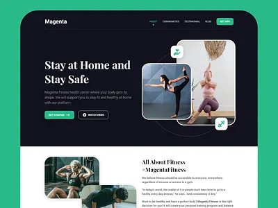 Magenta Fitness - Landing Page branding creative fitness homepage idea inspiration landingpage minimal stay fit trending ui ui design ux web webdesign