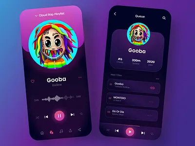 Music App - Mobile Design 2021 2021 design 2021 trend alphadesign clean dark dark app dark mode dark ui design designs germany julius branding minimal mobile mobile app mobile app design mobile design mobile ui modern